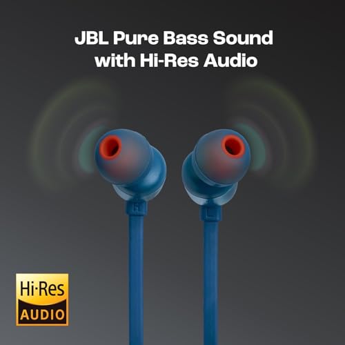Image of Original Type C Earphone for JBL Tune 310 C, Hi-Res Audio with DAC, 3-Button EQ Remote with Mic, Tangle-Free Compatible with USB-C Devices - Blue