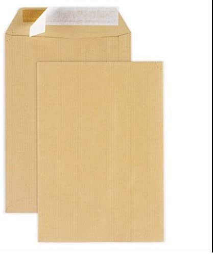 Lot de 50 Grande enveloppe pochette courrier A4 - C4 papier kraft MARRON 90g format 229 x 324 mm Pochette kraft brune auto-adhésive fermeture bande adhésive autocollante siliconée UGENVC4M Cover