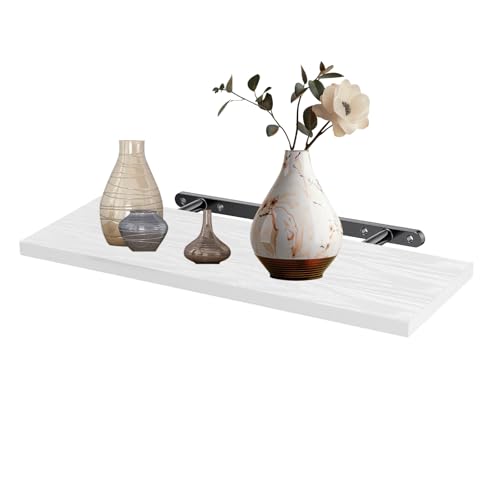 Axlyca Estante de Pared Blanco,Estante de Pareds Decorativo Moderno de Madera,Estantería Colgante,Estantes de Pared Flotante Blanco para Dormitorios,Cocinas,Oficinas y Salas de Estar (40*25*1,5CM)