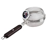 Csafyrt Kaffeeröster Kaffeebohnenröster aus Edelstahl mit verlängertem Griff tragbarer Nussröstofen mit Thermometer für Home C