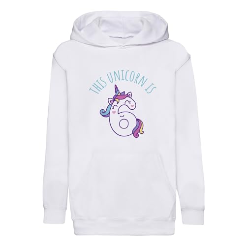 Sweat à capuche enfant motif licorne pour fête d'anniversaire 6 ans