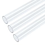 Piutouyar 3 Pcs Round Clear Rigid Tubing Pipe, 0.87 Inch (22 mm) ID x 1 Inch (25 mm) OD x 12 Inch (305 mm...