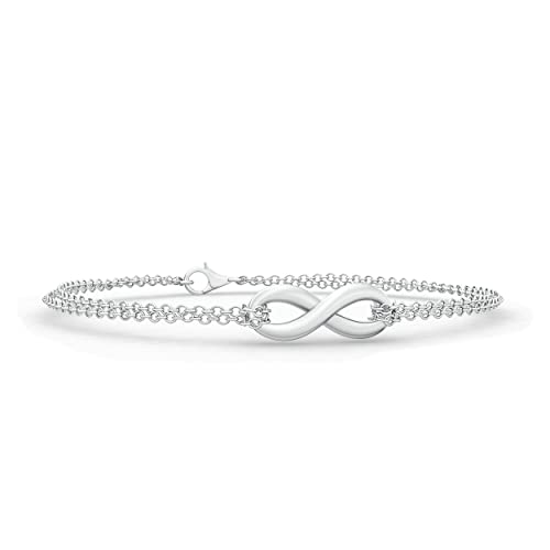 Angara Infinity Knot Bracelet in 14K Solid Gold/Sterling Silver/Platinum for Women | Bracelet Birthday, Engagement, Anniversary Jewelry Gift