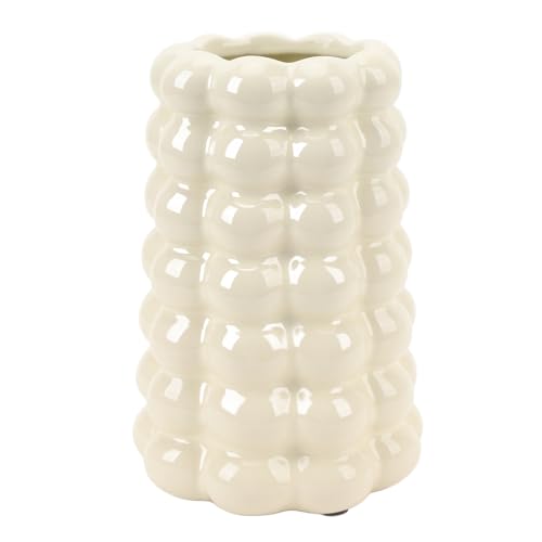 Vase à bulles en céramique crème 10x17,5 cm pour décoration de table