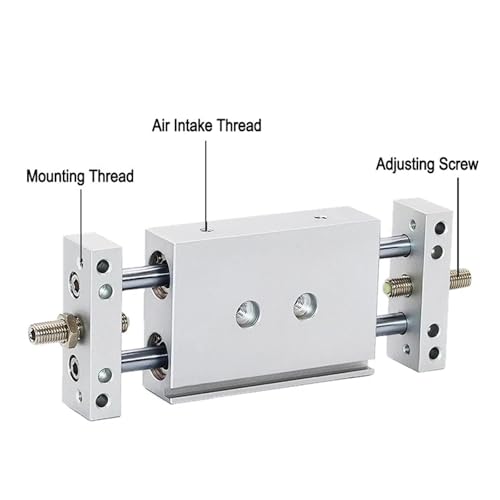 Vérin double tige STMB10 cylindre pneumatique à course réglable 175mm