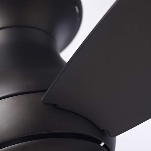 Luminance Kathy Ireland Home Curva Sky Led Outdoor Ceiling Fan With Light Kit, 52 Inch | Modern Flush Mount Fixture With Weather Resistant Blades | Dimmable With Remote Control, Oil Rubbed Bronze #TOP4