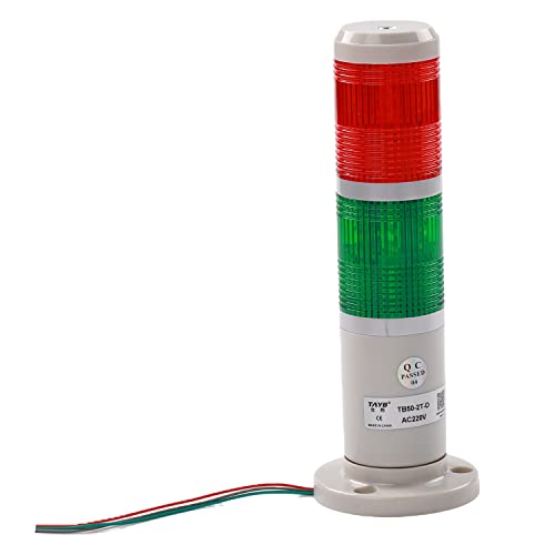 Othmro luz de advertencia bombilla señal industrial torre lámpara plástico piezas electrónicas rojo verde siempre en luz sin sonido 220 V 3 W 1 unids