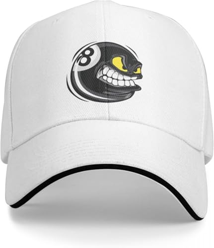 Gorra de béisbol Snapback para el sol gorra de billar con bola 8 gorra de béisbol para hombre gorra de playa para exteriores gorra con visera regalo de cumpleaños unisex para hombres y mujeres