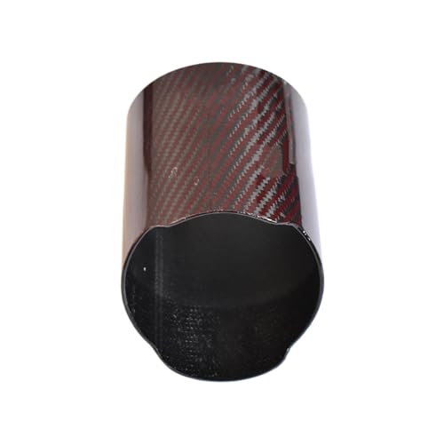 Embout d'échappement universel droit rouge brillant 114mm curly en carbone sergé