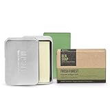 Feste Männerseife + Seifendose: Natürliche feste Seife für Männer, 3-in-1 Duschseife Herren für...