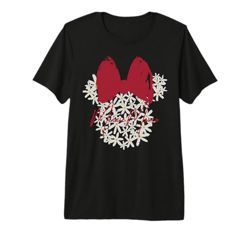 T-shirt Disney Minnie floral premium en coton peigné haut de gamme