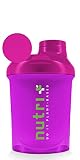 Nutri + Lady-Shaker 300ml - Eiweiß-Shaker für Frauen - Super Pink - BPA-frei - ohne Weichmacher - für Fitness Bodybuilding Sport Plus