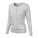 Cardigan Sweater for Women Lightweight 2025 Fall Fashion Long Sleeve Round Neck Open Front Button Down Knit Tops Grey