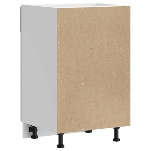 Qnhdfrt Lucca Oak Brown Kitchen Base Cabinet 50 x 46 x 81.5 cm Engineered Wood Storage Unit with Adjustable Feet and Drawer for Modern Kitchen Pantry Living Room Bathroom - Image 7