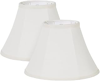 Waneway Bell Lamp Shade Set of 2, Vintage Replacement Lampshade for Table Floor Lamp, Spider Construction Beige Lamp Cover 15.2 * 32 * 21.5 cm