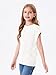 Haloumoning Girls Tops Summer Cute Vest Kids Cap Sleeve Crewneck Tanks Knit Loose Tops with Pocket 5-14 Years, White, 13-14 Years