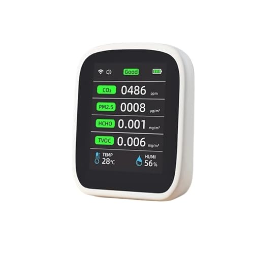 臭気測定器 空気質テスター PM2.5 CO2 大気汚染分析装置 温度湿度テストメーター 継続使用(8 in 1)