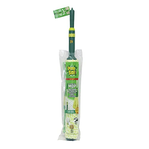 Pine-Sol Microfiber Self Wringing – Easy Squeeze Twist Design For Wet Mopping | Household Cleaning Tool For Tile, Linoleum, Laminate Floors | Extendable Metal Handle, Green #TOP6