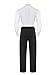 Linjinx Mens Latin Dance Outfits Bodysuit And Long Pants 2-piece Suit for Latin Chacha Ballroom Dance Rumba White Large
