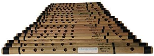MAHARAJA Bamboo Bansuri Set of 18 Pcs Indian Basic Flute - ABE