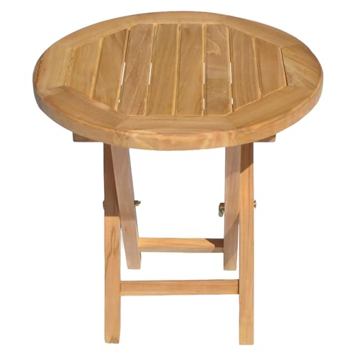 Table d'appoint ronde en teck de qualité supérieure Lombok 50cm - 5