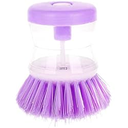 Cepillo para platos, cepillo para platos con dispensador de jabón, cepillo ligero para platos, cepillo de cocina con dispensador de jabón para platos caseros, ollas, sartenes, limpieza de fregadero