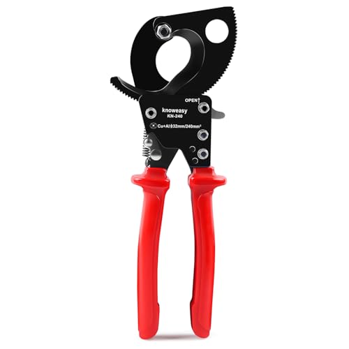 Image of Knoweasy KN-240 Upgraded Cable Cutter and Ratchet Wire Cutter Works for Aluminum and Multi-core Cables up to 240mm