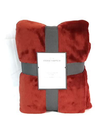 Target Full/Queen Solid Microplush Bed Blanket Imperial Cinnamon Red 90X92 - Threshold #TOP5