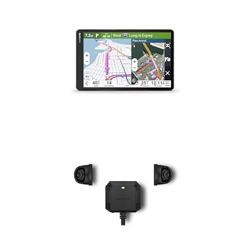 Bundle of Garmin dēzl™ OTR1020, 10” GPS Truck Navigator, Custom Routing, Satellite Imagery, Community-Shared Loading Docks, Entrances and Parking + Garmin dēzl™ DualView, Side Camera System
