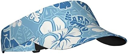 Stylish Hawaiian Visor Cap Hibiscus Flowers Sun Hat for Women Men Teens for Sport Beach Tennis Golf Running Hiking Adjustable Cap