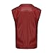 DSDZ Fashion Mens Faux Leather PU Biker Punk Vest Zippers Slim Fit Male Sleeveless Waistcoat For Men (US, Alpha, Small, Regular, Regular, Wine)