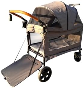 （06:00時点） 十Ｋ, 2WAY 大型犬用ペットカート,中型犬用、 小型犬用ペットカート, バギー, 多頭飼, キャンプ移動, 耐荷重50kg, 折りたたみ式, メッシュサンシェード付き, スロープ付き, 前輪360度回転, ドリンクフォルダー付き 高級モデル