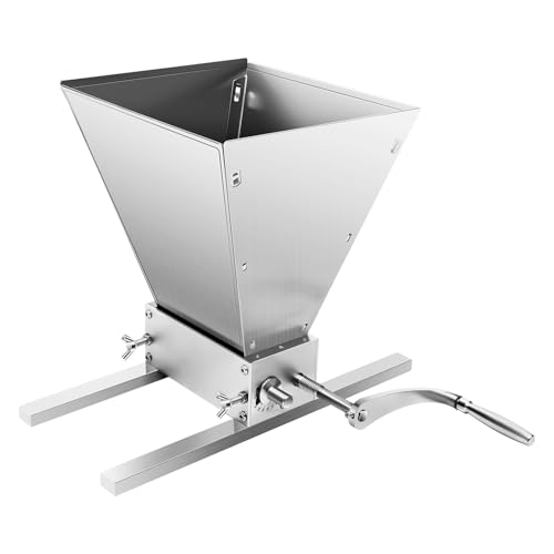 AOOUNGM Moulin à céréales, 2 rouleaux, en acier inoxydable, haute performance, pour malt, nourriture, maïs, grain, moulin, broyeur manuel réglable, 4L...