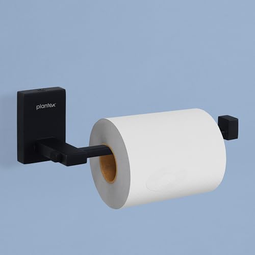 Image of Plantex 304 Grade Stainless Steel Toilet Paper Roll Holder /Tissue Paper Holder /Toilet Paper Holder for Bathroom Accessories - Senso (Black)