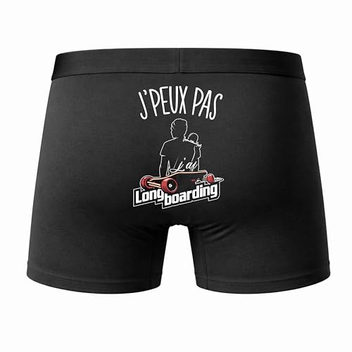 Planetee Caleçon J'peux Pas J'Ai Longboard - Humour Boxer Coton Idée Cadeau XXL
