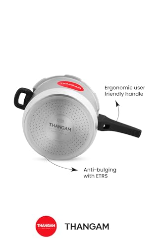 Image of Thangam 12 Litre Aluminium Pressure Cooker | Heavy Gauge Cooker for Gas Stove | Durable Virgin Aluminium Body | Fast Cooking Silver Kitchen Cookware