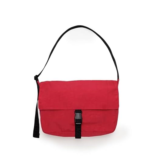 How to turn a backpack into a messenger bag Baggu Nylon Messenger Bag in Candy Apple