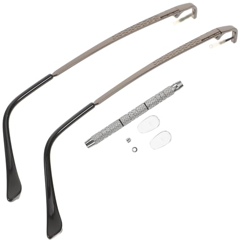 ADOCARN Kit de Reparación de Gafas 1 Juego de Patillas para Gafas de Sol Color Gris Metálico Destornillador y Tornillos Accesorios para Uso Personal Estilo Aleatorio