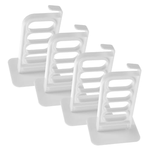 CHILDWEET 4pcs Multifunctional Hook Clothing Drying Rack Hangers Sturdy Clothes Rack Adhesive Drying Drying Rack Punch- Clothes Rack Window Clothes Holder White Plastic