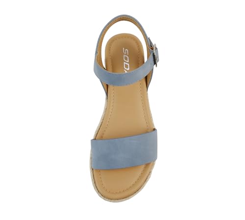 Image of Soda CLIP ~ Women Open Toe Ankle Strap Platform Espadrille Sandal