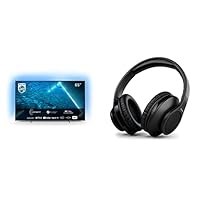 Philips 65OLED707/12 65 Zoll (164 cm) Fernseher 4K OLED TV | Ambilight, UHD &amp; HDR10+ | 120 Hz + TAH6206BK/00 Over Ear TV-Kopfhörer, 18 Stunden Spielzeit, geringes Gewicht