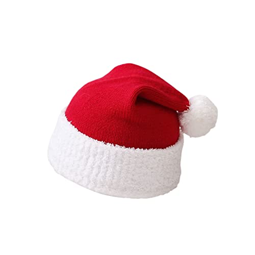 Doovid Baby Santa Hat Knit Christmas Hat Newborn Infant Boys Girls Winter Xmas Fluffy Beanie Christmas Hat 6-12 Months #TOP2