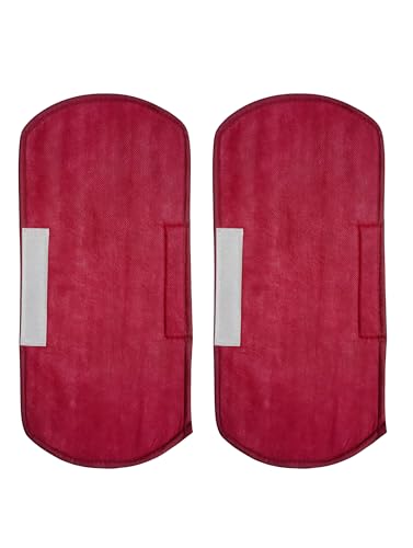 Image of SA Handlooms Fridge /Refrigerator Door Handle Cover Box Design Cover Set of 2,6x12 Inch-Maroon