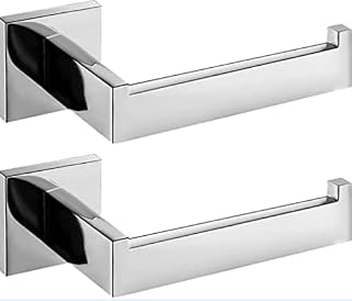 YUET Toilet Roll Holder Paper Holders Stainless Steel Tissue Hanger Wall Mounted Screws Mounting for Bathroom and Kitchen Accessory Square 304 Stainless Steel 2 Pack (Mirror Polish)