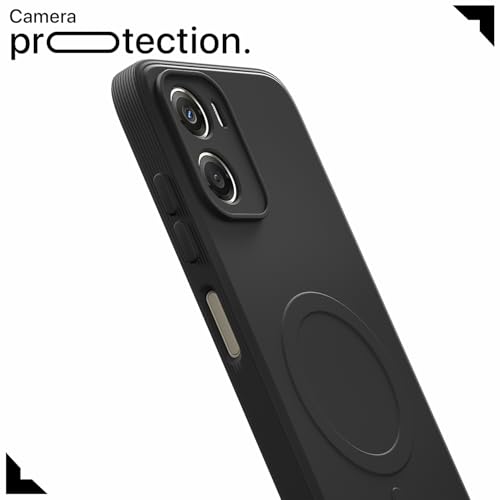 Image of Pikkme Back Cover for Motorola Moto G06 Power Soft Matte Silicone Mag-Safe Design (Mag-Safe Not Support) Camera Protection | Slim Fit Bumper Cover (Black)