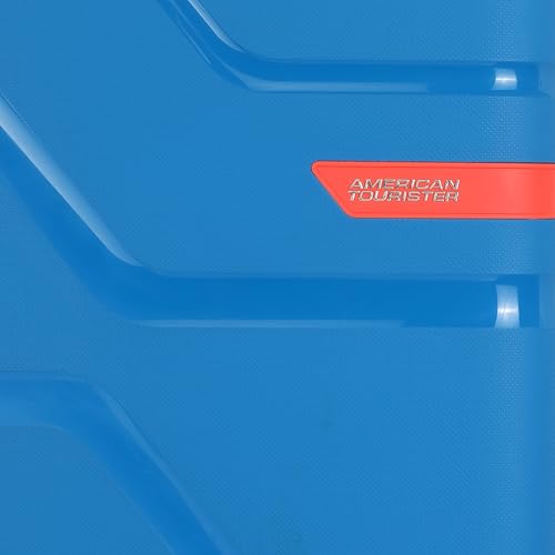 Image of American Tourister Upland Sport 79 CM Large Checkin Polypropylene (PP) Hard 4 Wheels Spinner Luggage /Suitcase /Trolley Bag for Travel (Mediterranian Blue)
