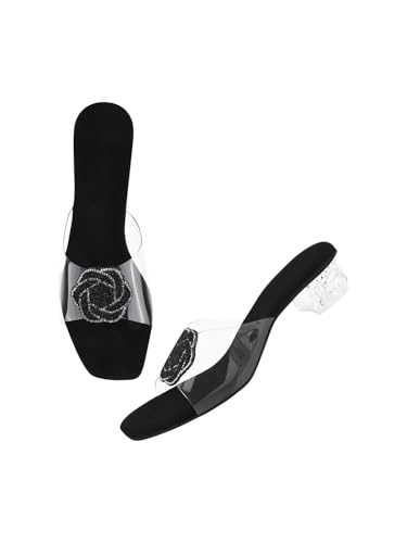 Image of SilverArrow womens Breezy Cove Heeled Sandal | Block Heel |Fashion Sandals |Jutti Sandal | Emboidery with Stone Design | Design perfect for Casual /Outdoor /Party