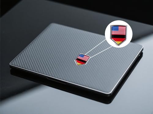2-Pack USA and Germany Flag Car Chrome 3D Emblem Decal Stickers, Aluminum Alloy Shield Shape, for Cars, Trucks, SUVs – Easy Peel and Stick, Durable, Ideal for USA-Germany Relations