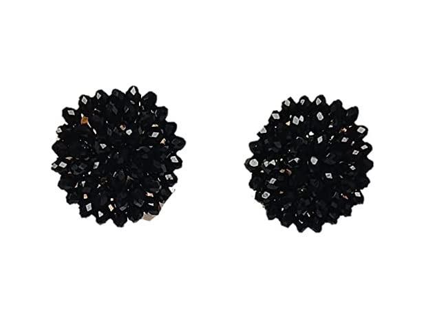 Mahek Pearls Black Crystal Beads Push Back Big Size Stud Earrings Jewellery For Women & Girls (B0B9LBYLL5) Amazon Price History, Amazon Price Tracker