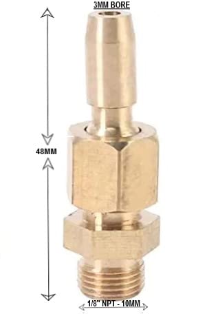 Image of MAXAIR Brass 1 /8 Inch Adjustable Fountain Nozzle - 3mm Ball Joint Jet for Water Curtain - Garden Pond Decoration (Pack of 20)